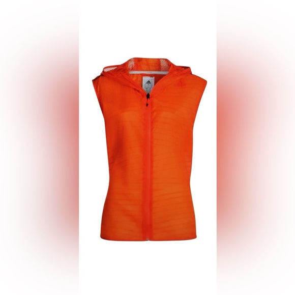 Women Adidas TKO Reflective Run Jacket Orange NWT (M) - Picture 3 of 7